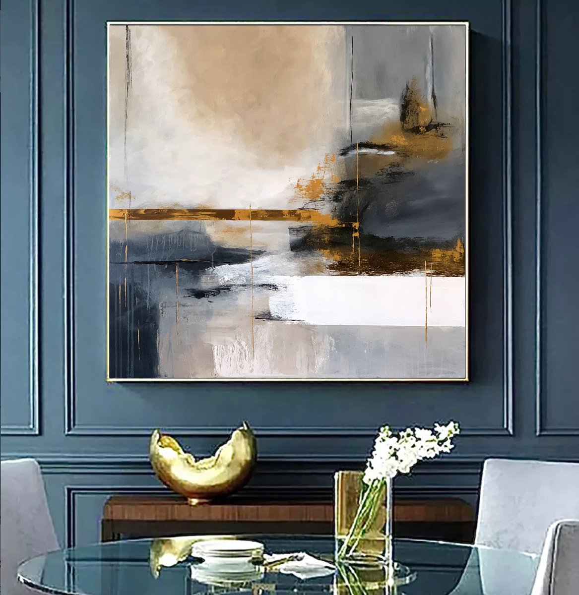 Gray, gold and blue tones. by Marina Skromova