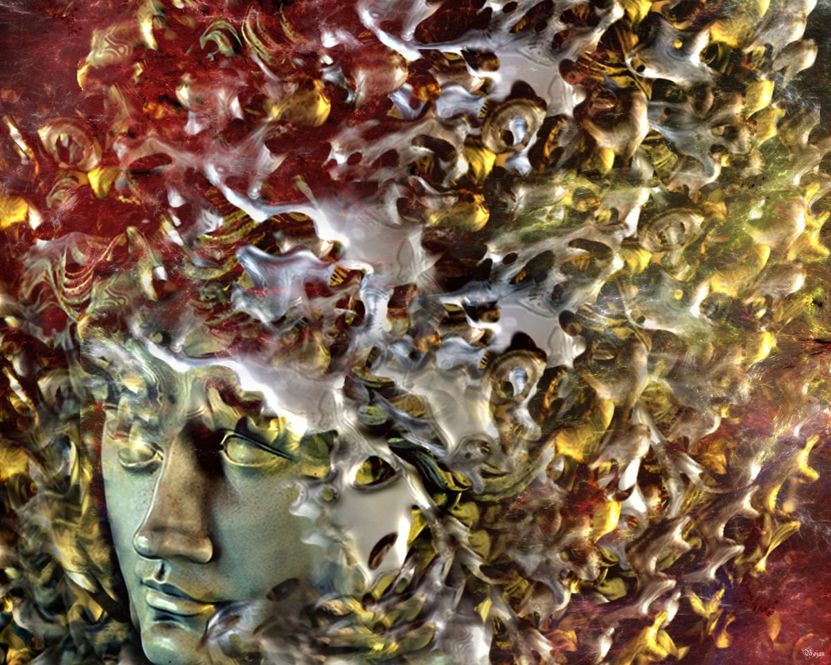 Abstract Portrait Photograph By Bojan Jevtic, 39 X 31, The Past Is Coming, Original Artwork