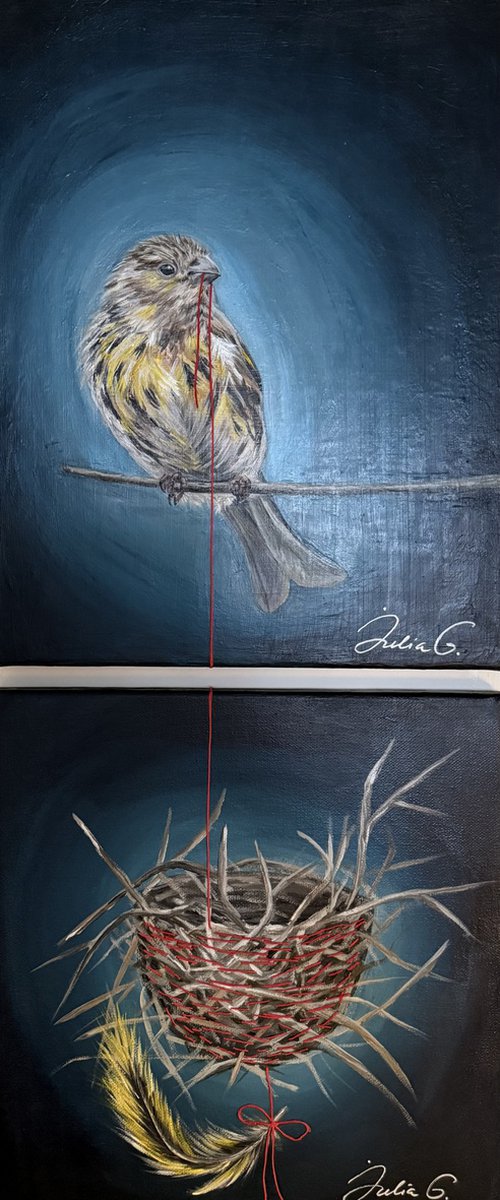 The Invisible Thread (Diptych) by Julia Gorislavska
