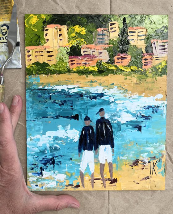 Couple Positano Original Painting
