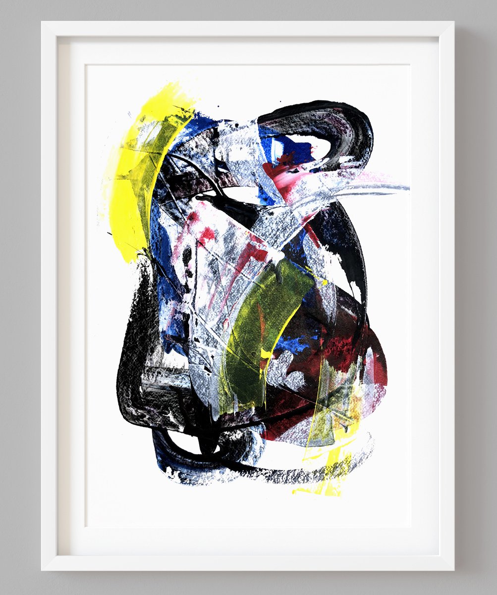 Abstract Acrylic Painting By Evgenia Makarova, 17 X 23, Abstract Composition N 46, Original Artwork