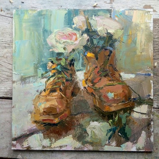 Boots with flowers