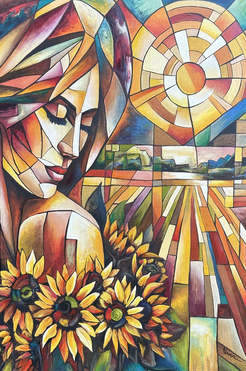 Impressionistic Portrait Oil Painting By Narine Vardanyan, 16 X 24", Solace In Solitude, Original Artwork