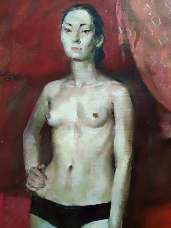 Nude and a bath jug