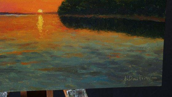 Close Of Day - river landscape painting