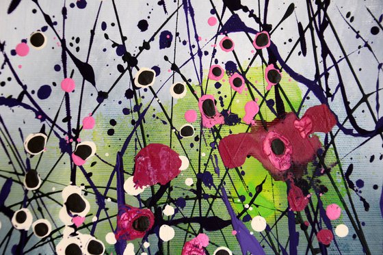 "Charm Of The Dusk" #2 -  Original abstract floral landscape