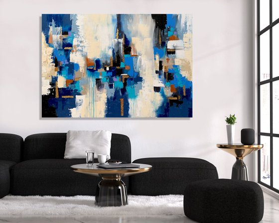 True Destiny - XL LARGE,  ABSTRACT ART – EXPRESSIONS OF ENERGY AND LIGHT. READY TO HANG!