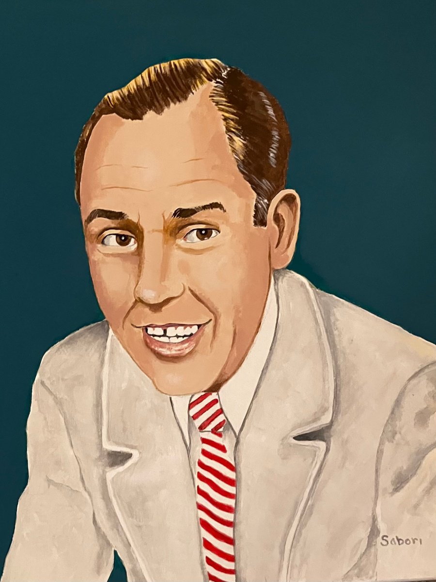 Impressionistic Portrait Acrylic Painting By Andrew Sabori, 16 X 20, Johnny Mercer, Original Artwork