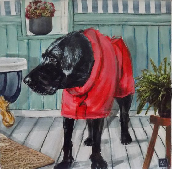 Labrador painting called 'Bath Time'