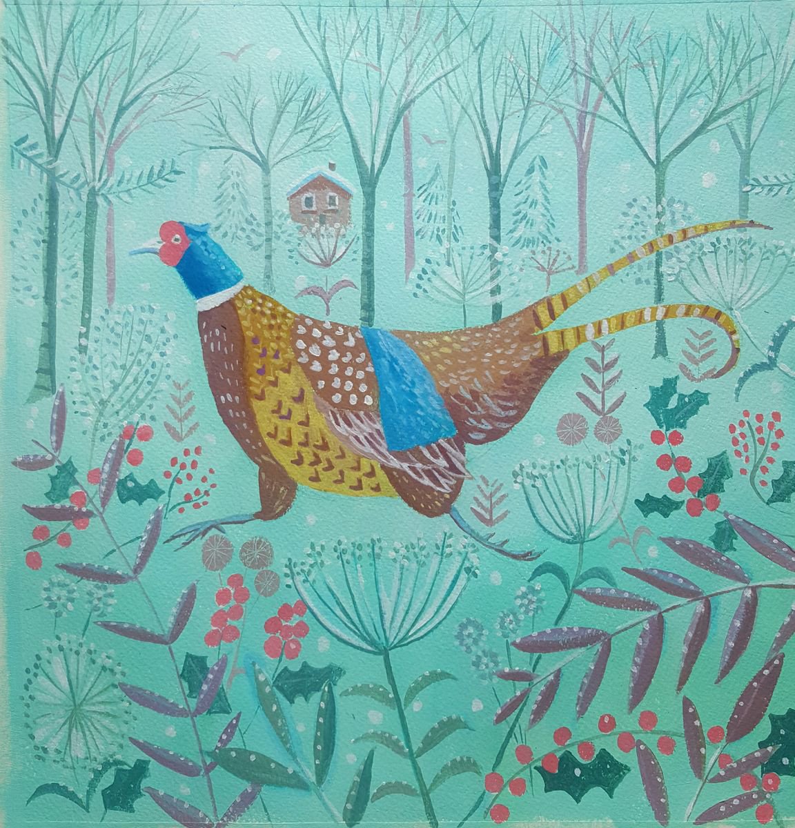Pheasant in winter by Mary Stubberfield