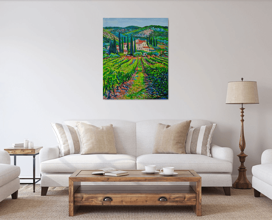 Tuscan Countryside with Vineyard