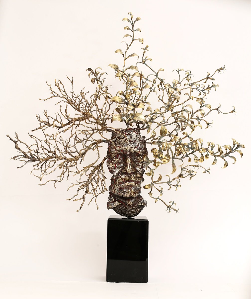 Surrealistic Portrait Bronze Sculpture By Karen Terzyan, 11 X 20", Beethoven, Original Artwork