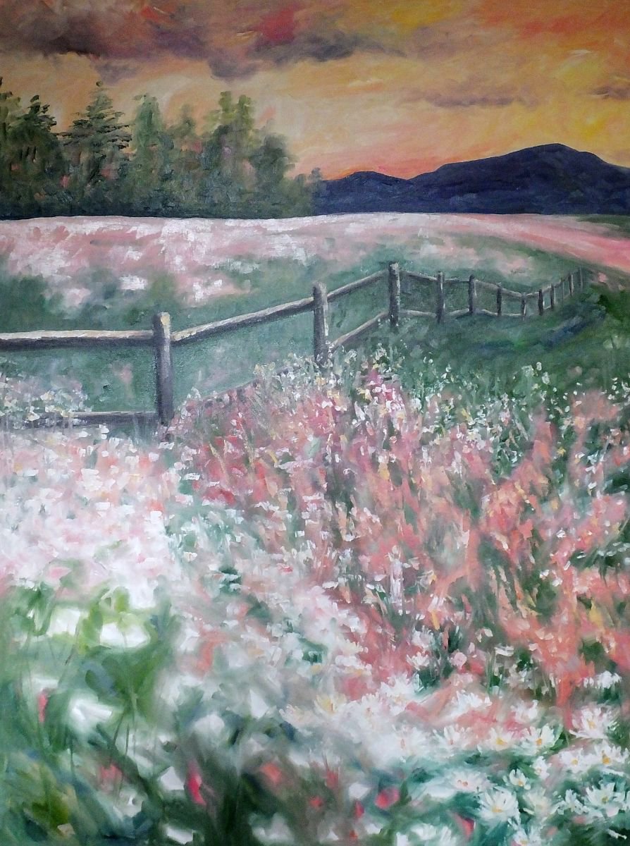 Morning Meadows 24 x 32 by Marelize Coetzee