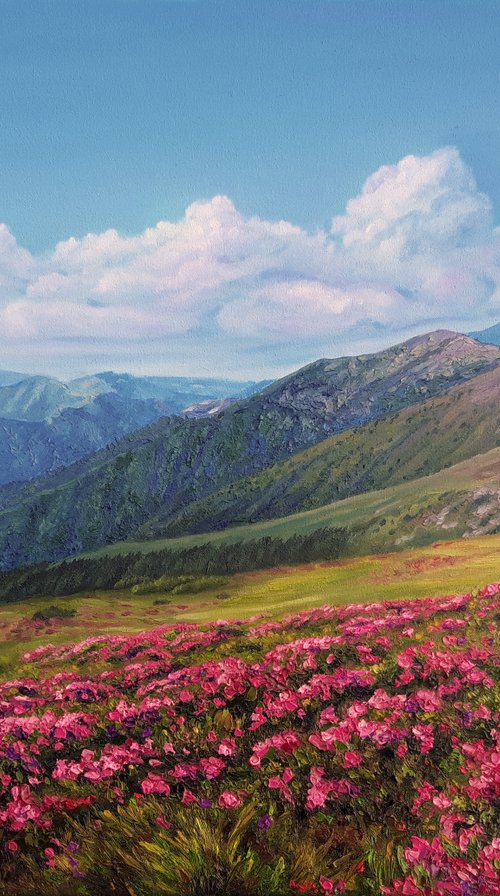 "Spring in the mountains", landscape by Anna Steshenko