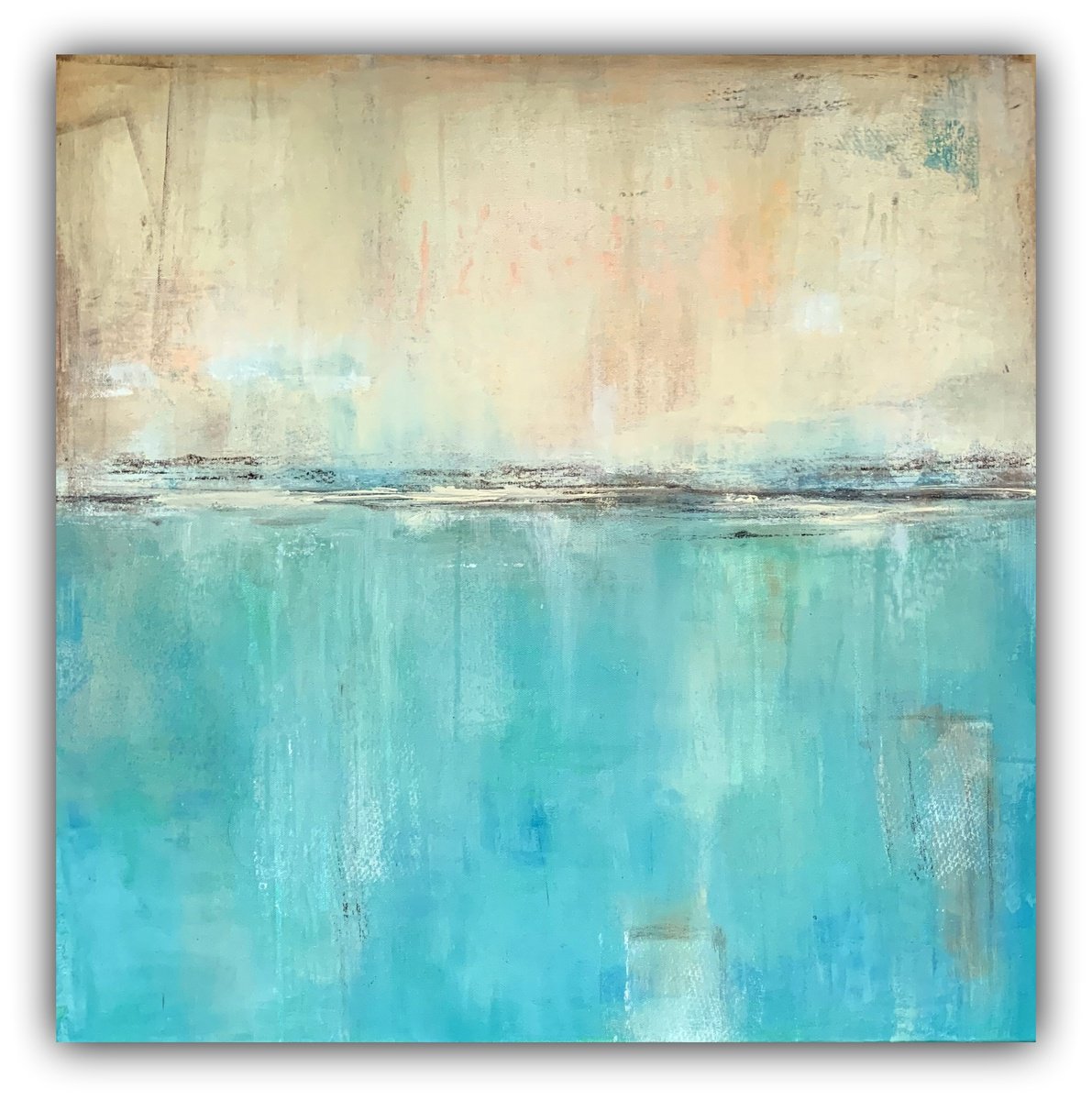 Abstract Acrylic Painting By Elizabeth Moran, 24 X 24, Drift, Original Artwork