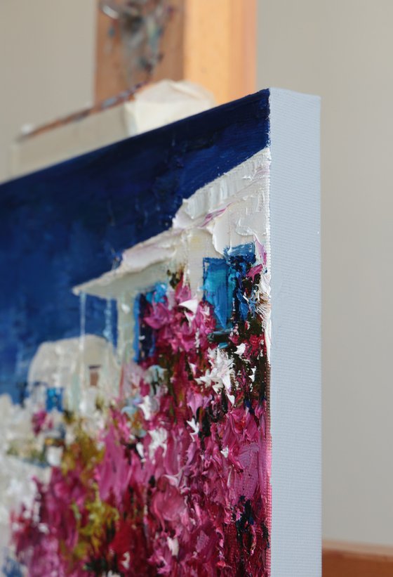 Bougainvillea in Santorini, Greece