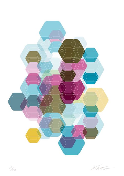 Hexagon & Game Colors II by Katia IOSCA