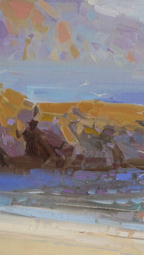 West Coast Hihgway  Plain air Handmade Original oil painting on Canvas One of a kind by Vahe Yeremyan