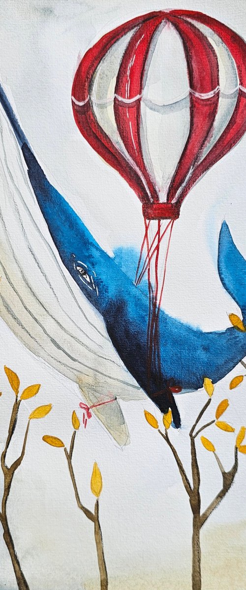 Whale with air balloon (small) by Evgenia Smirnova