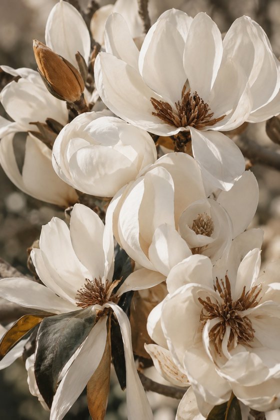 Golden Magnolia floral abstraction