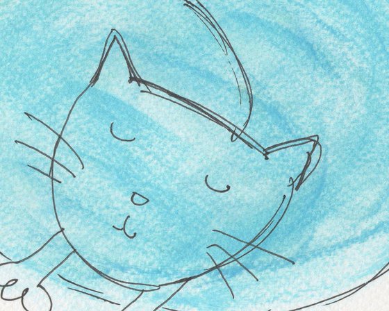 The Sleeping Blue Cat