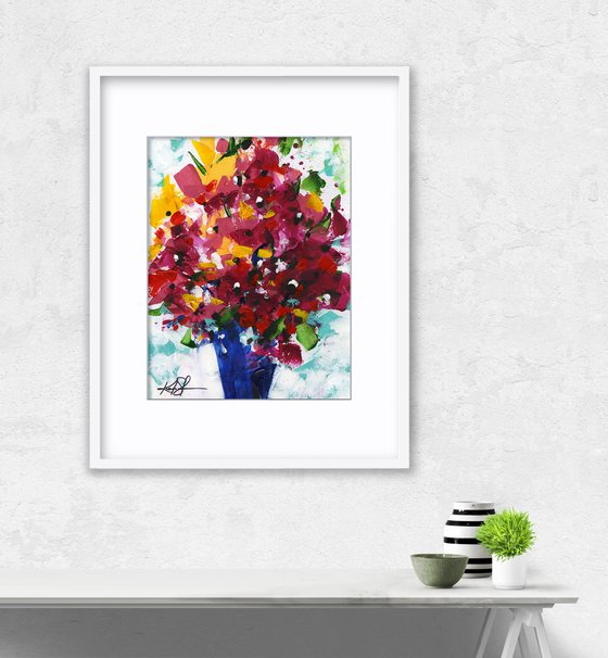 Blooms Of Joy 15 - Vase Of Flowers Painting by Kathy Morton Stanion