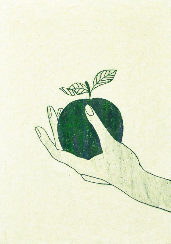 Hand with apple