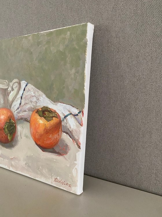 Persimmons on Linen