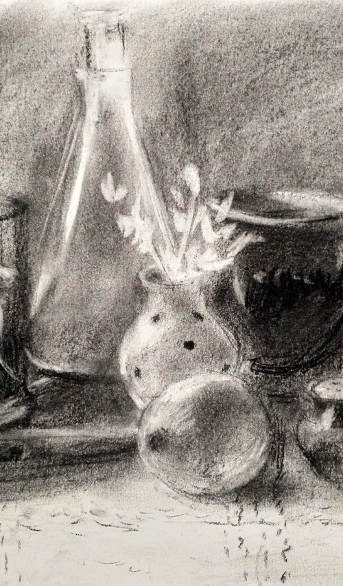 Still life with cupholder by Liudmyla Chemodanova