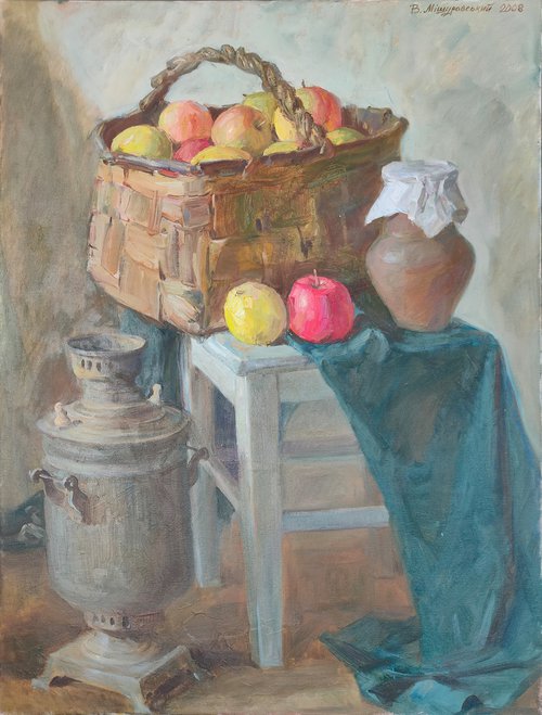Still life with apples by Viktor Mishurovskiy
