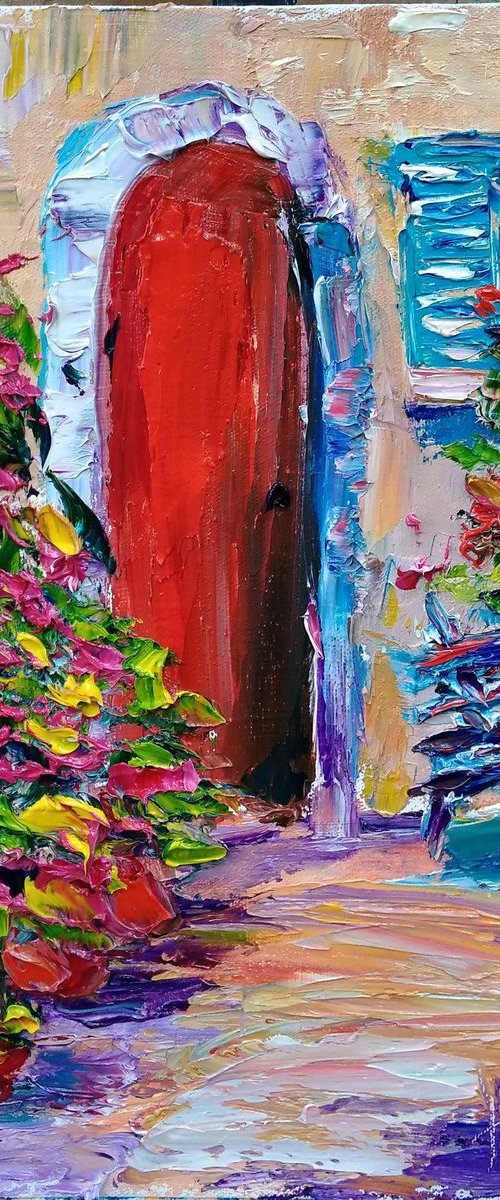 Door and Flowers by Oksana Fedorova