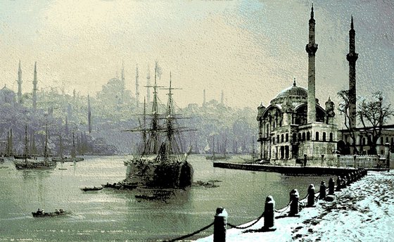 Snow at Bosphorus Istanbul