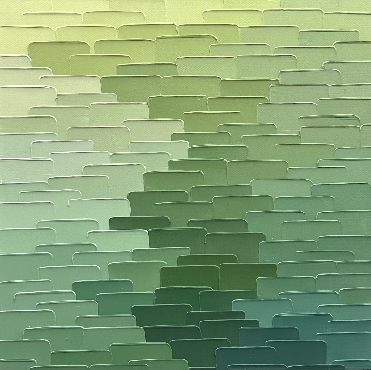 Organic Landscape Oil Painting By Meredith B. Studios, 10 X 10", Emerald Oasis, Original Artwork