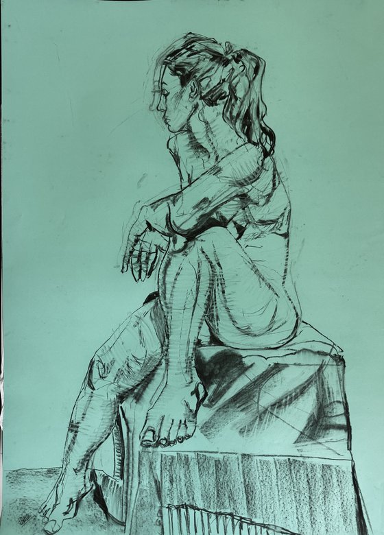Seated female nude