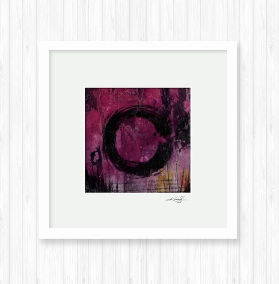 Mixed Media Enso 34 - Collage Zen Circle Painting by Kathy Morton Stanion