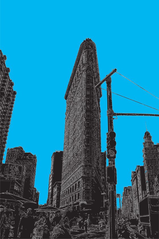 The Flatiron Building 1 NY on blue