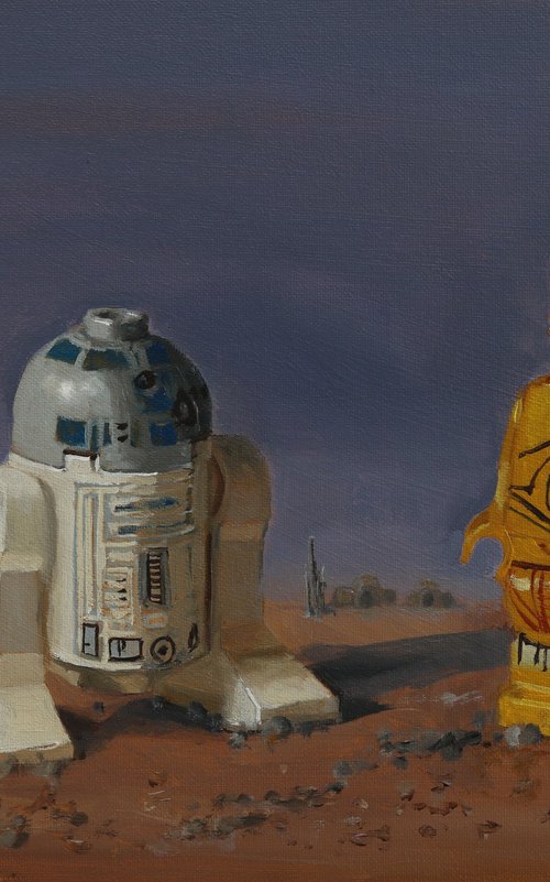 Lego Star Wars R2D2 and C3P0 on Tatooine by Tom Clay