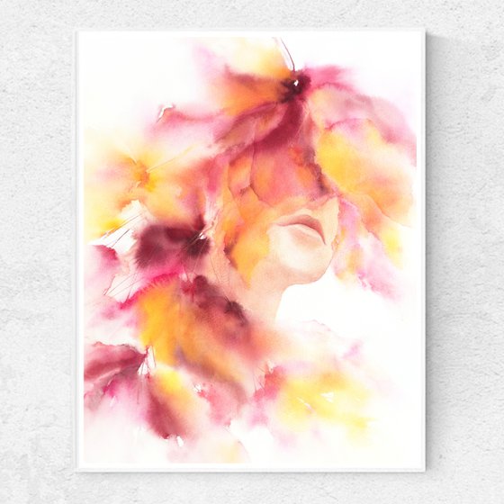 Abstract floral painting set "The beauty of passion"