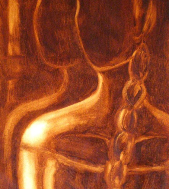 SALE ! Figure in Monochrome, Oil Painting Contemporary Art- Inner Self
