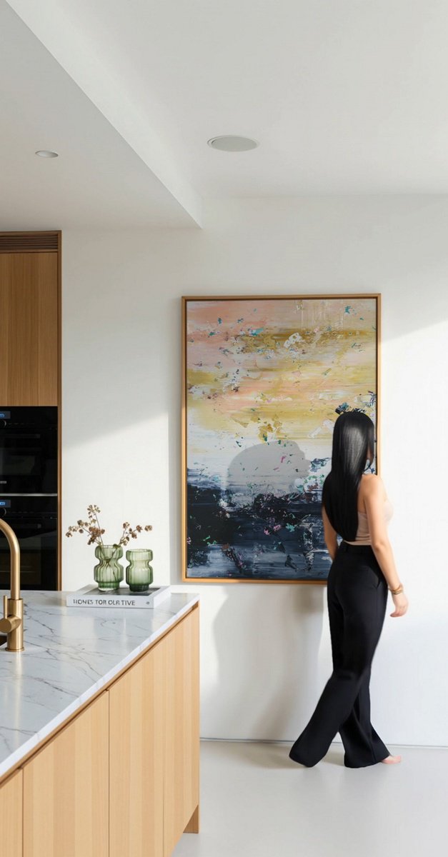 Abstract Acrylic Painting By Alex Senchenko, 39 X 59, Abstract 2577, Original Artwork