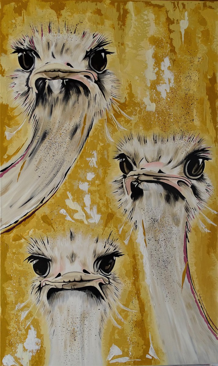 Ostrich family by Livien Rzen