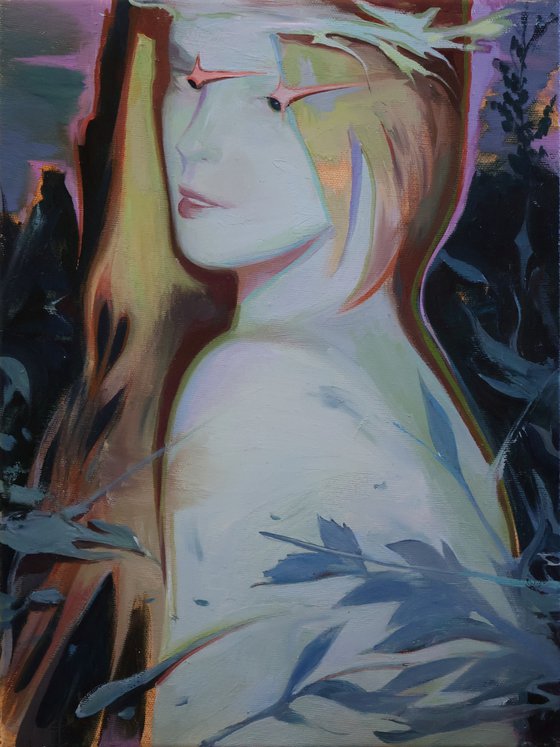The girl with the wreath