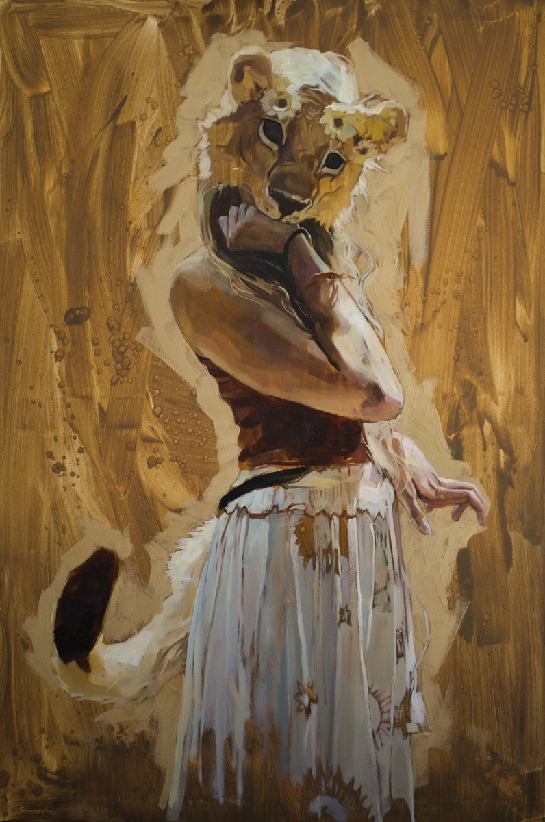 Photorealistic Portrait Oil Painting By Oleksii Gnievyshev, 31 X 47", Safiri, Original Artwork