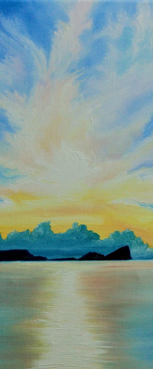 Sunset at Worm's Head, Rhossili by Kristi Herbert