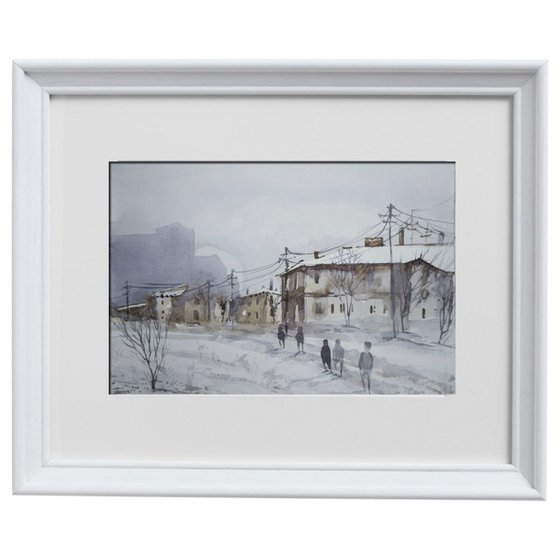 Ukrainian village. Winter landscape