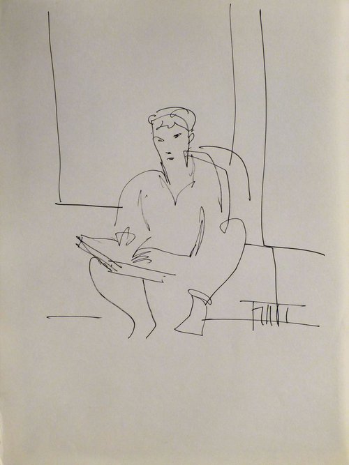 Self-portrait, Passage Charles-Albert, #13 24x32 cm by Frederic Belaubre