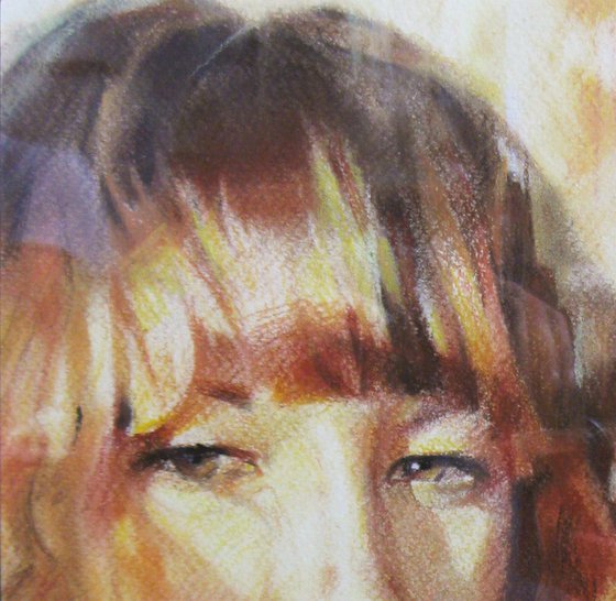 Commission artistic portrait. Pastel on paper.
