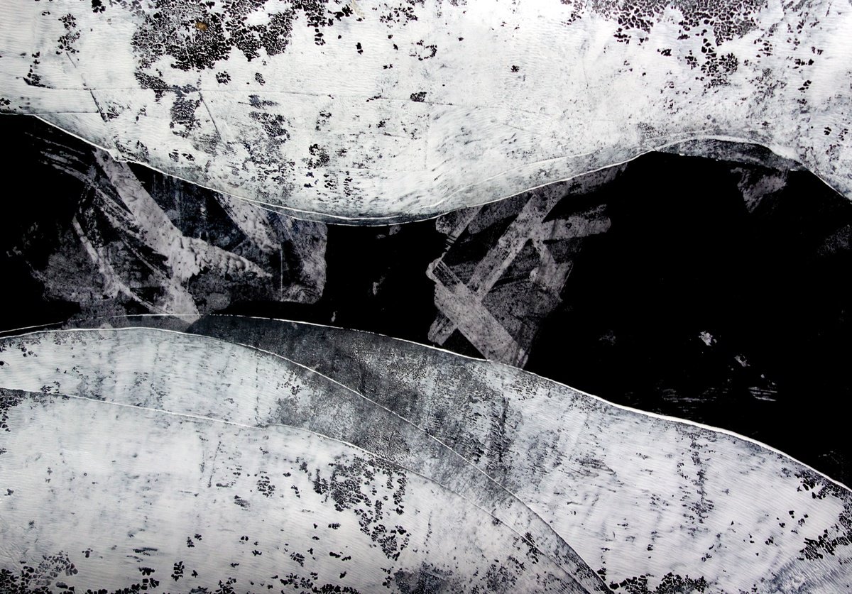 Abstract Landscape Oil Painting By Elizabeth Anne Fox, 23 X 17, Black River 7, Original Artwork