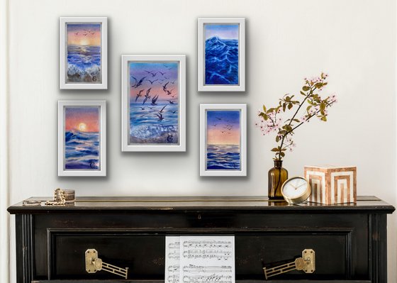 SUNSET ON THE WINTER SEA -poliptych