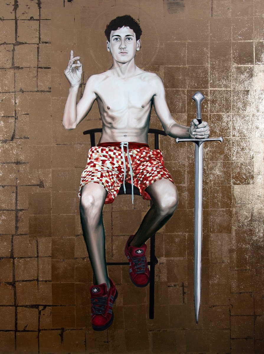 Photorealistic Portrait Oil Painting By Nicolas Maureau, 38 X 51", Theodose, Original Artwork